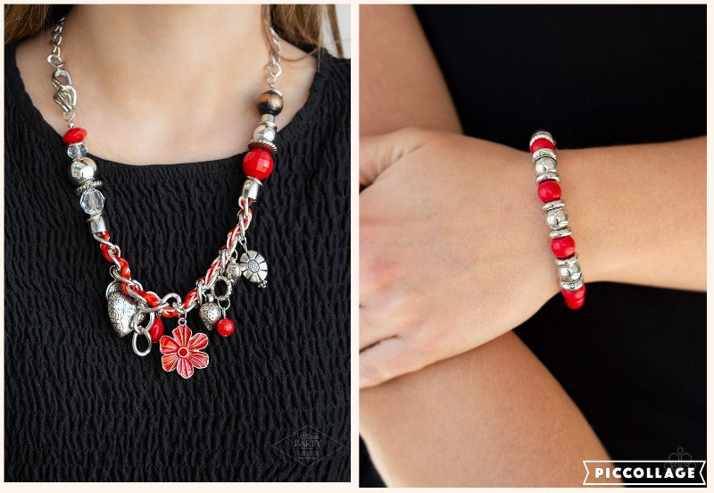 Charmed the Mesa Red Necklace Set