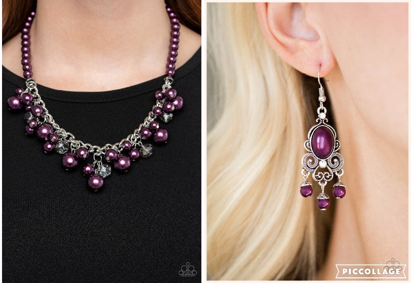 Get Glowing Prim Polished Purple Necklace Set