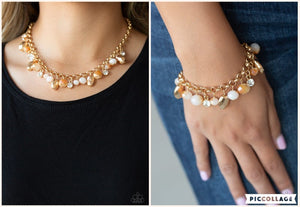 Down Stage Dazing Gold Necklace Set