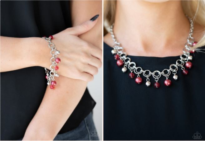 Fiercely Fancy Fascination Red Necklace Set