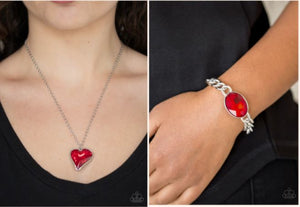 Heart Luxury Red Necklace Set